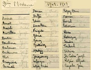 COLLEGE MODERNE LECLERC SIDI BEL ABBES LISTE 1948 1949 2 EME 1